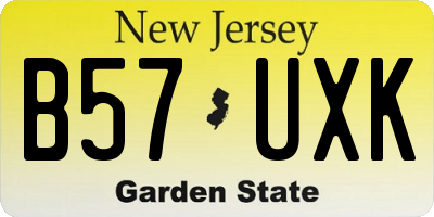 NJ license plate B57UXK