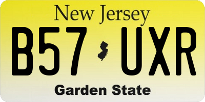 NJ license plate B57UXR