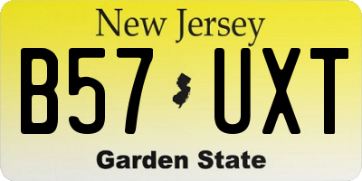 NJ license plate B57UXT