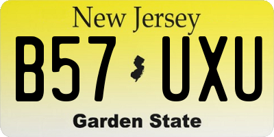 NJ license plate B57UXU