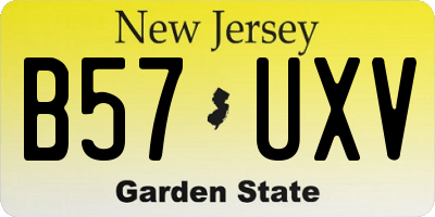 NJ license plate B57UXV