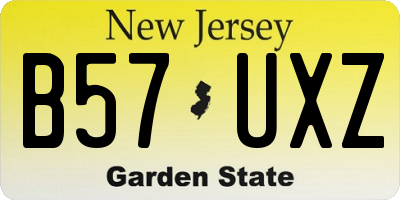 NJ license plate B57UXZ