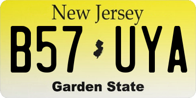 NJ license plate B57UYA