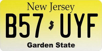 NJ license plate B57UYF