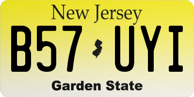 NJ license plate B57UYI