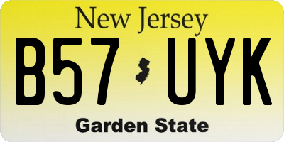 NJ license plate B57UYK