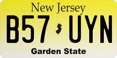 NJ license plate B57UYN