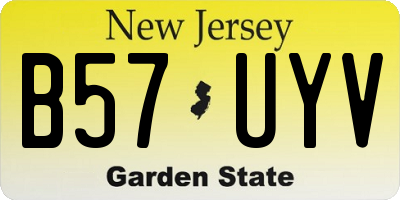 NJ license plate B57UYV