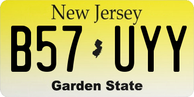 NJ license plate B57UYY
