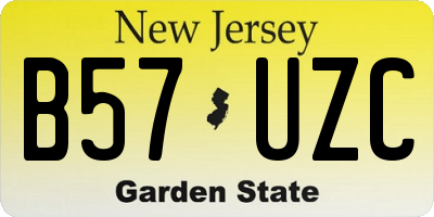 NJ license plate B57UZC