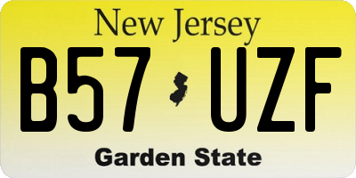 NJ license plate B57UZF
