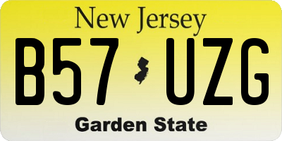 NJ license plate B57UZG