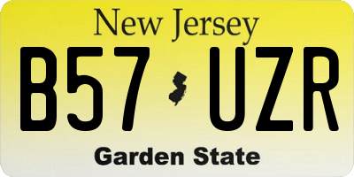NJ license plate B57UZR