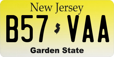 NJ license plate B57VAA