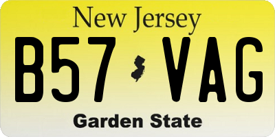 NJ license plate B57VAG