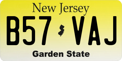 NJ license plate B57VAJ