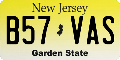 NJ license plate B57VAS