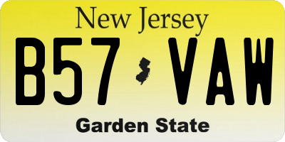 NJ license plate B57VAW