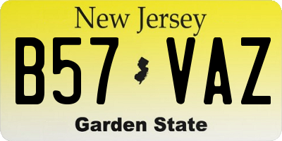 NJ license plate B57VAZ