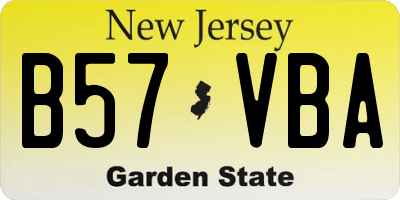 NJ license plate B57VBA