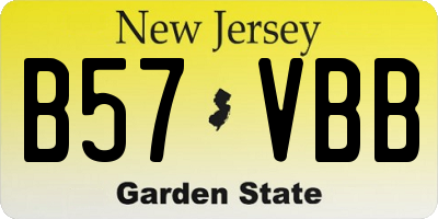 NJ license plate B57VBB