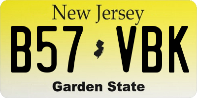 NJ license plate B57VBK