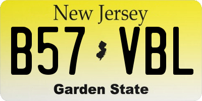 NJ license plate B57VBL