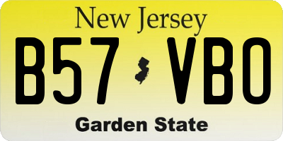 NJ license plate B57VBO