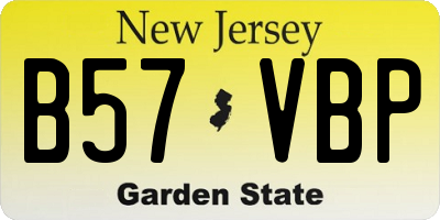 NJ license plate B57VBP