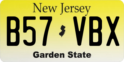 NJ license plate B57VBX
