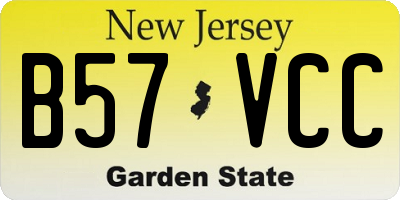 NJ license plate B57VCC