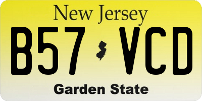 NJ license plate B57VCD