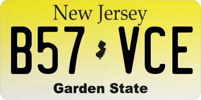 NJ license plate B57VCE
