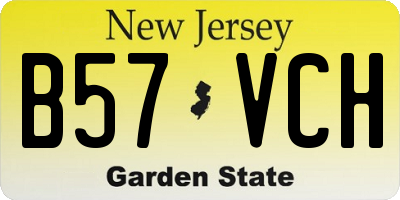 NJ license plate B57VCH