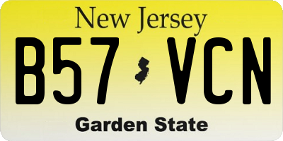 NJ license plate B57VCN