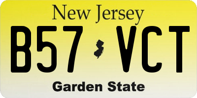 NJ license plate B57VCT