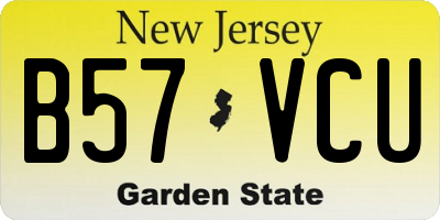 NJ license plate B57VCU