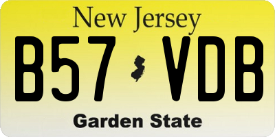 NJ license plate B57VDB