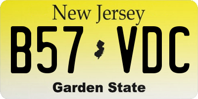 NJ license plate B57VDC