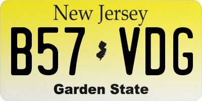 NJ license plate B57VDG
