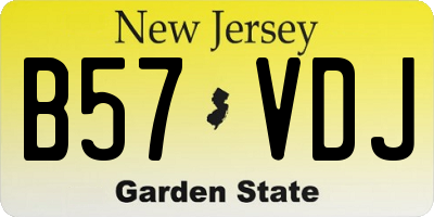 NJ license plate B57VDJ
