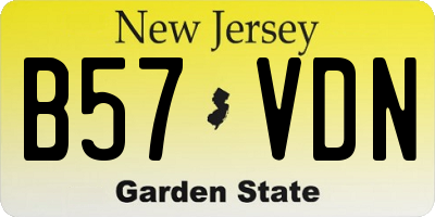 NJ license plate B57VDN