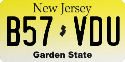 NJ license plate B57VDU