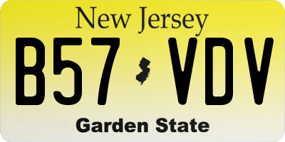 NJ license plate B57VDV