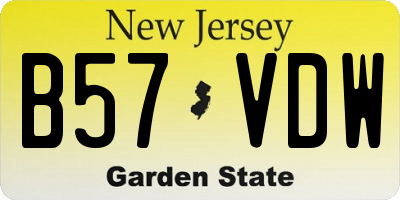 NJ license plate B57VDW