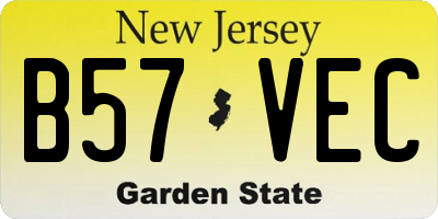 NJ license plate B57VEC