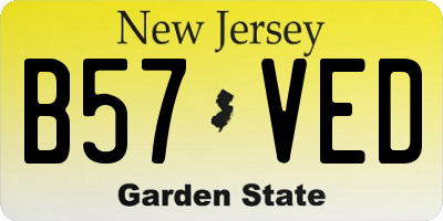 NJ license plate B57VED
