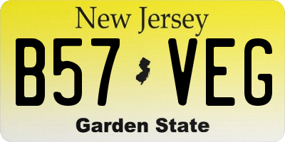 NJ license plate B57VEG