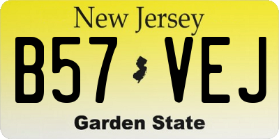 NJ license plate B57VEJ