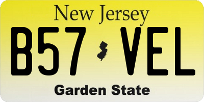 NJ license plate B57VEL